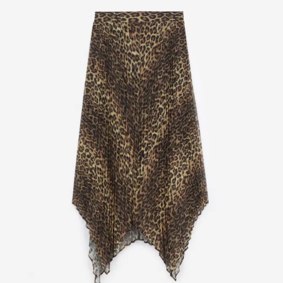 Kooples Asymmetrical Leopard Midi Skirt - Picture 6 of 10